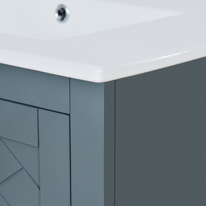 Kokkina 30'' Bathroom Vanity With Ceramic Sink, Blue