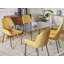 Dennie Glass Top Metal Base Dining Table