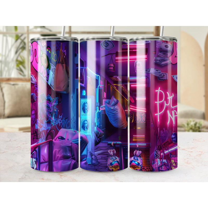 Choose Handmade Tumblers 591ml Vacuum Insulated Stainless Steel (18/8) Travel Tumbler with Straw