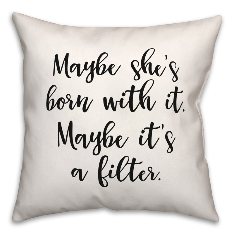 Black And White Typography Collection Throw Pillow