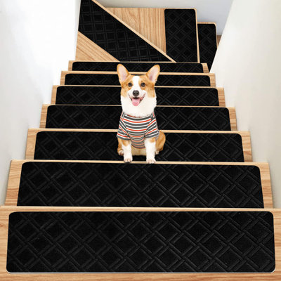 Lot de 15 tapis d'escalier antidérapants grande taille, résistants au glissement, pour enfants, personnes âgées et animaux domestiques. Adhésif réutilisable et facile à nettoyer.