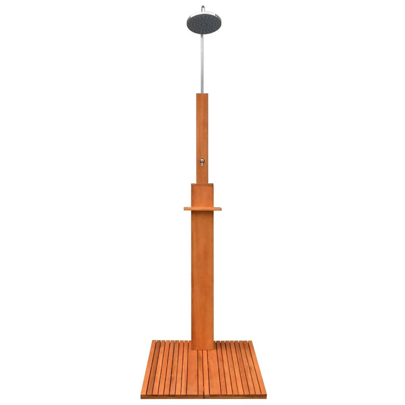 Unité de jardin autoportante réglable en bois avec douche en bois d'eucalyptus WALPLUS 27,6 x 27,6 x 86,6 po