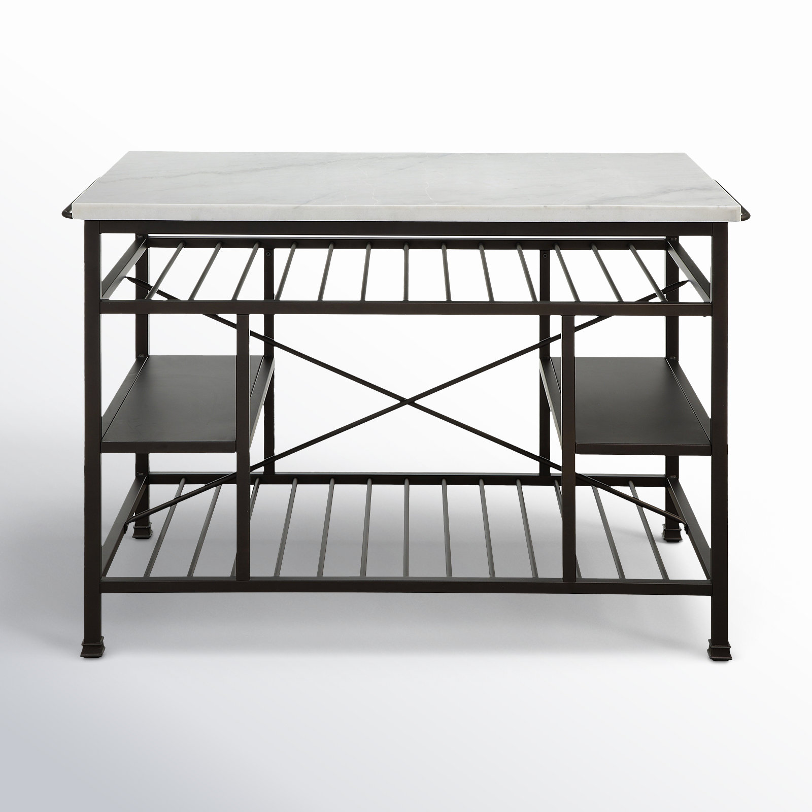 Hodder Marble Top Kitchen Island, Gunmetal