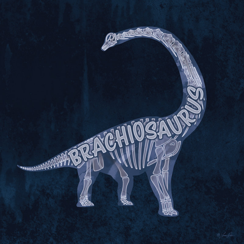 Brachiosaure sur toile par Lauren Rader, H 30 po x l 30 po x P 1,25 po