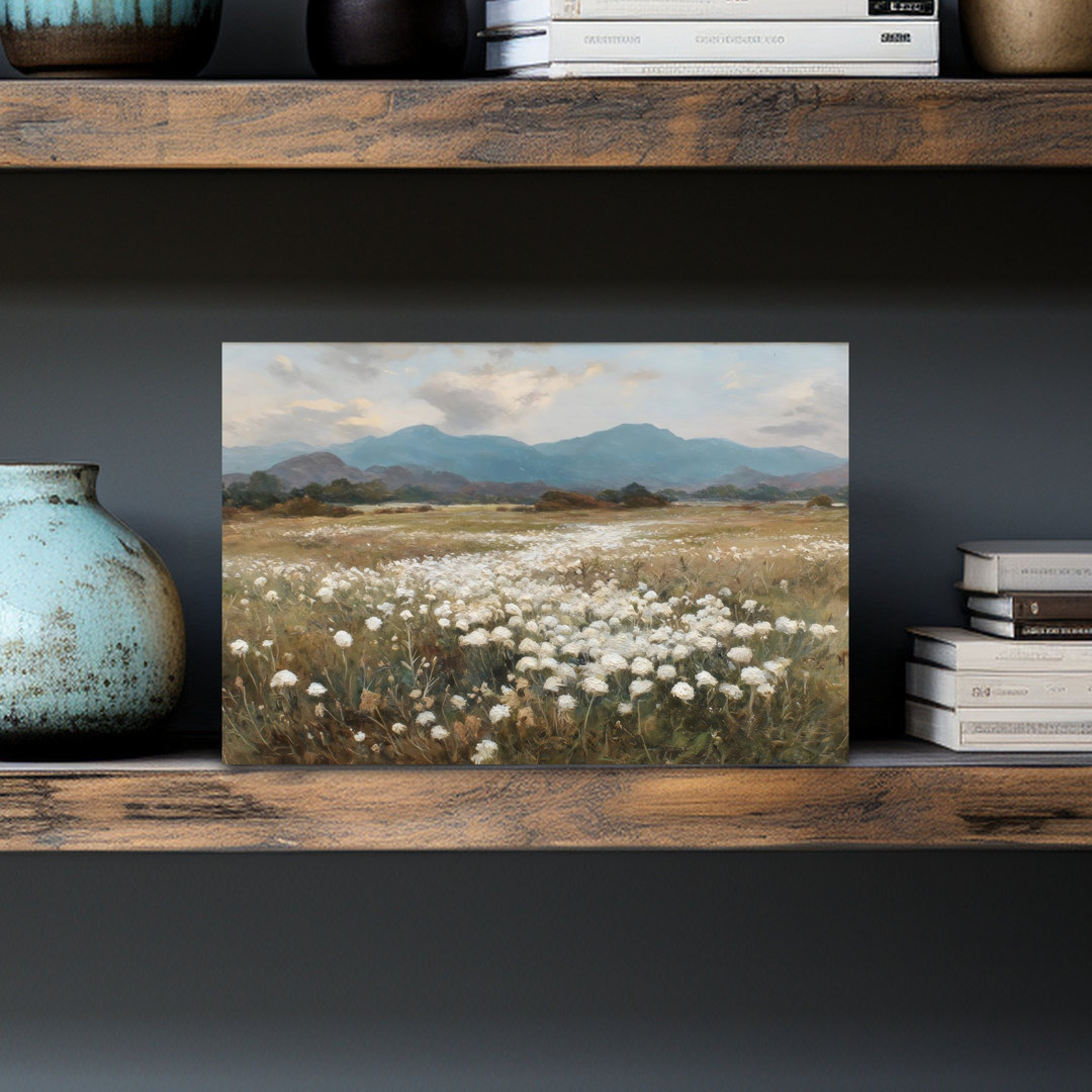 Wildflower Mountain Landscape I Contemporary Architecture Landscape Wall Art Print
