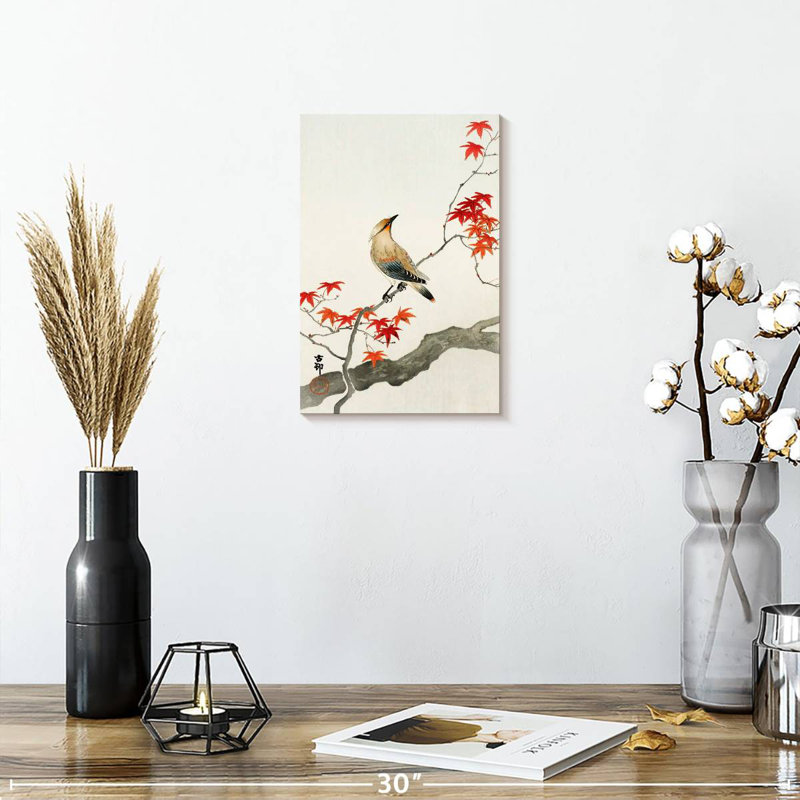 Harnek Japanese Plague Bird On Maple, 12" H x 8" W