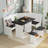 FSC Solid Pine L-shape Breakfast Nook Set Dining Corner Set With Charging, Storage & Reversible Bench (seats 3-5)