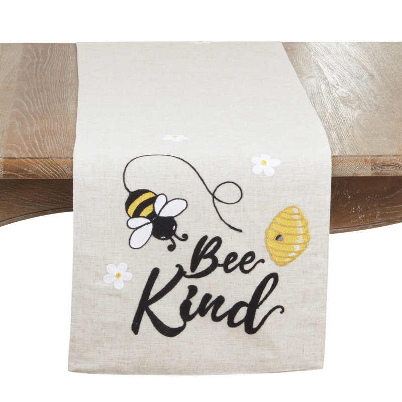 Chemin de table en mélange de lin Bee Kind