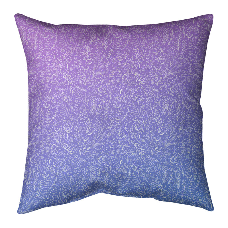 Coton Katelyn Elizabeth Ditsy, H 14 po x l 14 po, Bourre en polyester, Mauve / Bleu