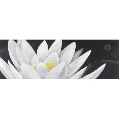 Toile de lotus avec reflet de fleurs - décor botanique contemporain