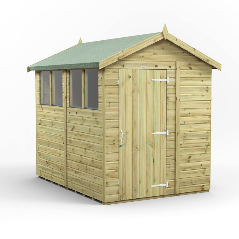 Powersheds 8 x 6ft Premium Pressure Treated Timber Apex Garden Shed