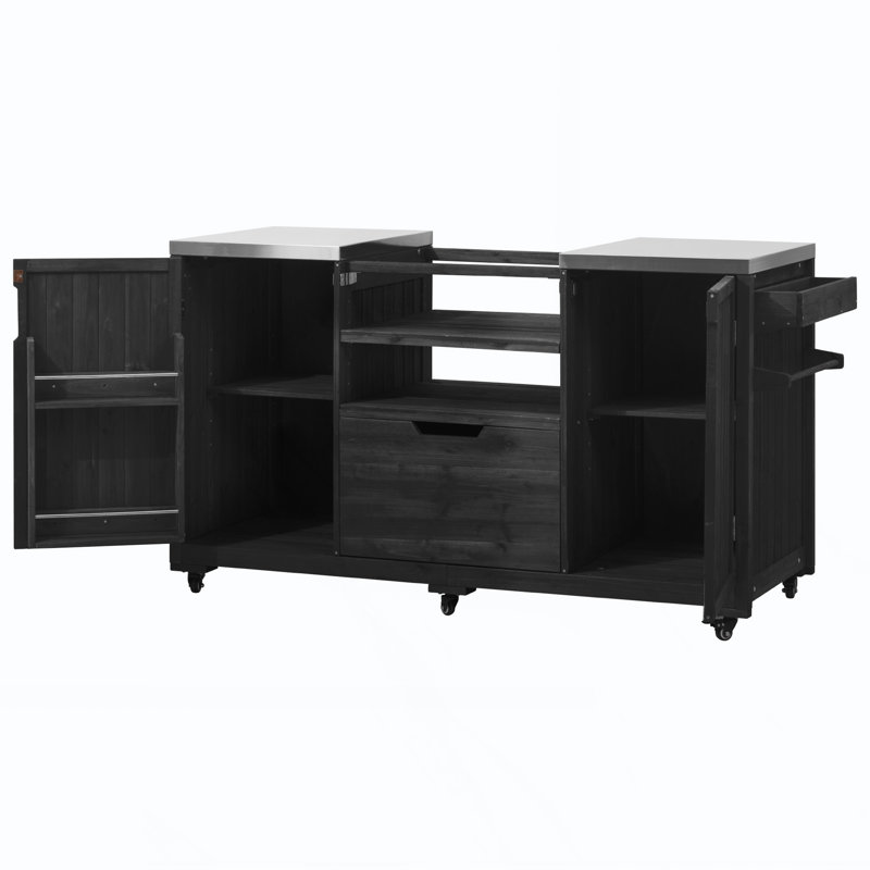 Outdoor Kitchen Island, Black