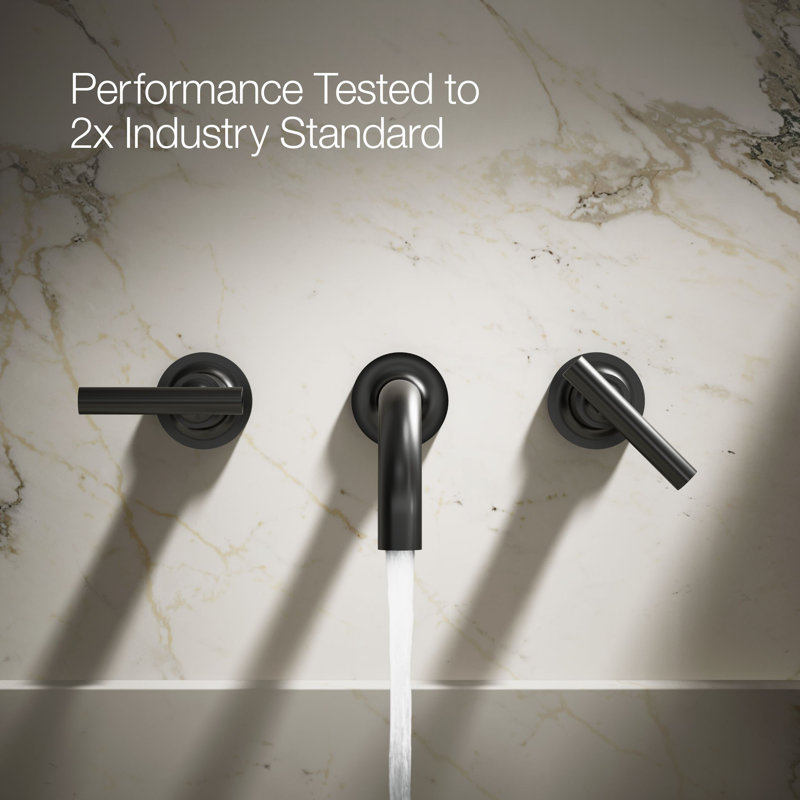 Purist® Wall Mounted Bathroom Faucet, Matte Black, Lever Handle