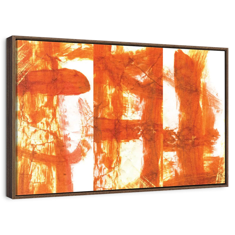 Orange noisette, 37 po x 25 po, Cadre flottant en noyer