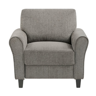 Classic Comfort Chair Durable Brown Chenille Upholstery Rolled Arms Living Room Furniture 1Pc