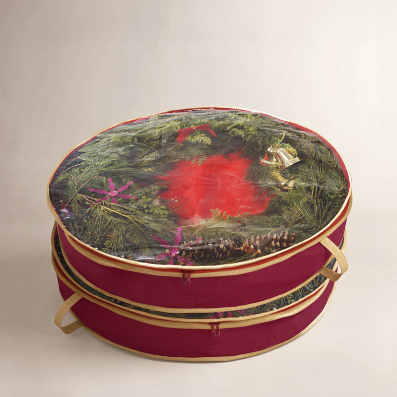 Sac de rangement de couronne de Noël, H 6,5 po x l 30 po x P 30 po