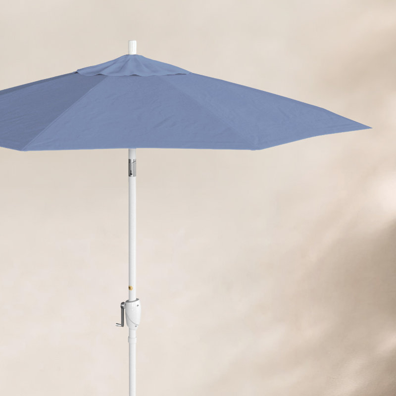 90'' Umbrella, Sunbrella®, White, Canvas Air Blue Sunbrella® Canvas