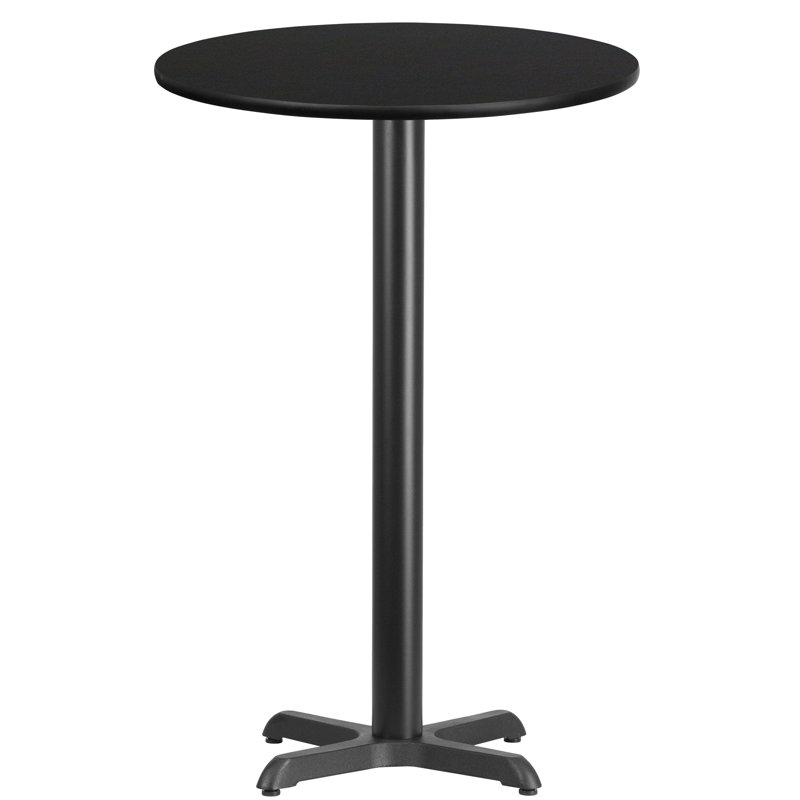 Plateau de table rond en stratifié Carrus, H 43,13 po x l 24 po x P 24 po, Noir