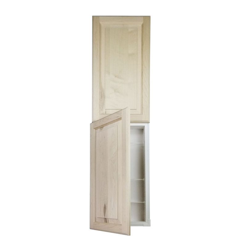 Armoire à pharmacie surélevée sans cadre 2 portes avec tablettes réglables Ciara, H 68 po x l 14 po x P 3,5 po, Sans finition