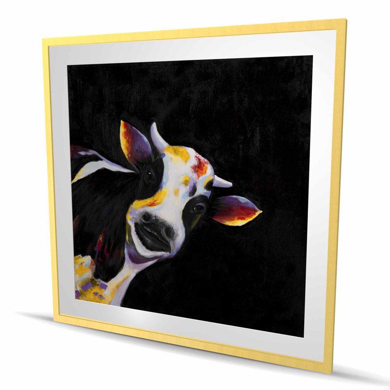 Une drôle de vache - reproduction encadrée pour la décoration intérieure