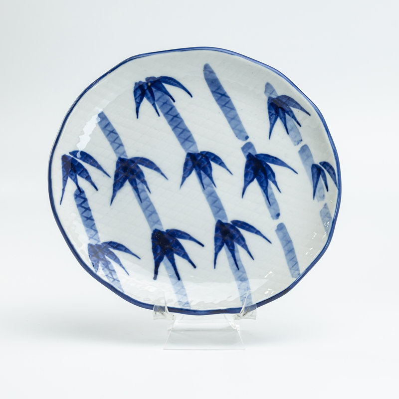 Hand Painted Blue White Appetizer Plates, Assorted Set Of 4