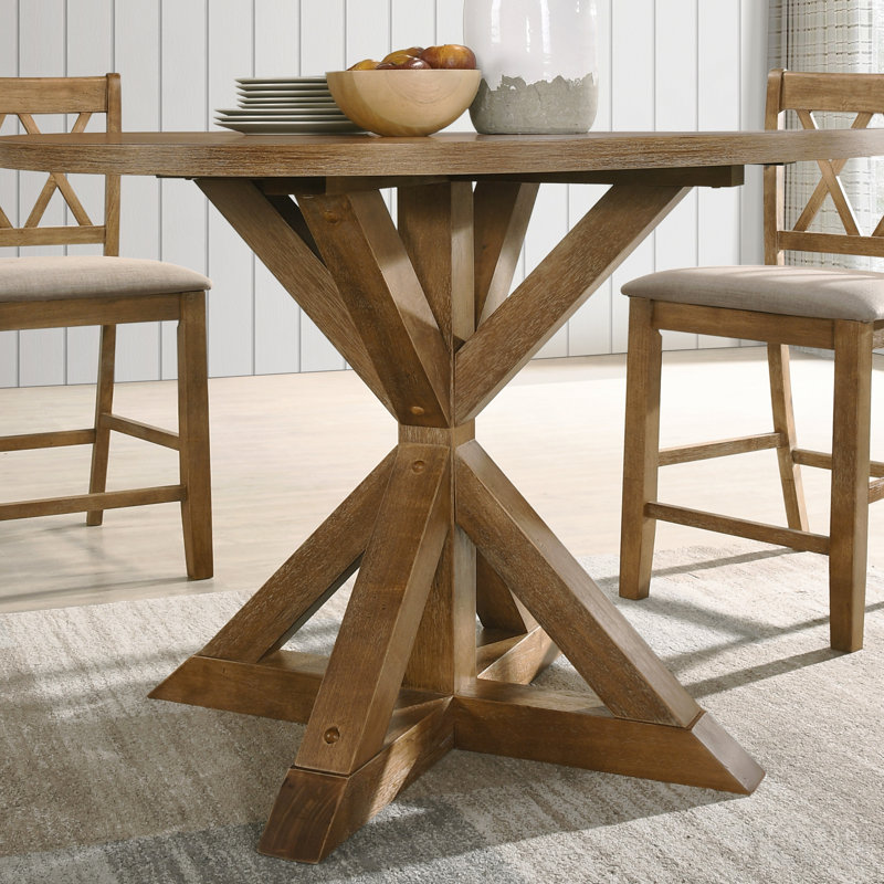 Cross-Buck Base Counter Height Dining Table