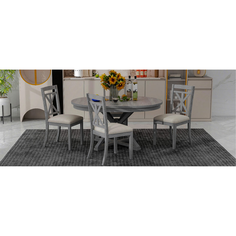 Ensemble de table de salle à manger extensible et fonctionnelle 5 pièces TREXM