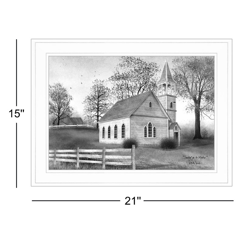 'Sunday Go To Meetin' by Billy Jacobs - Picture Frame Painting Print on Paper, White Framed