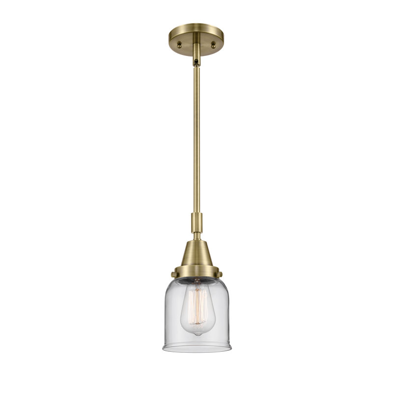 Lesher 1 - Light Single Pendant, 44.125" H x 5" W x 5" D, Clear, Antique Copper