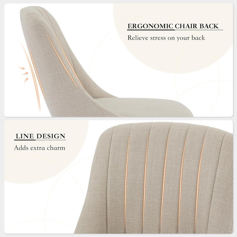 Set of 2/4 Modern Upholstered Dining Chairs, Ergonomic Back Support & 300lbs Capacity with Oak Legs, Gray, 4