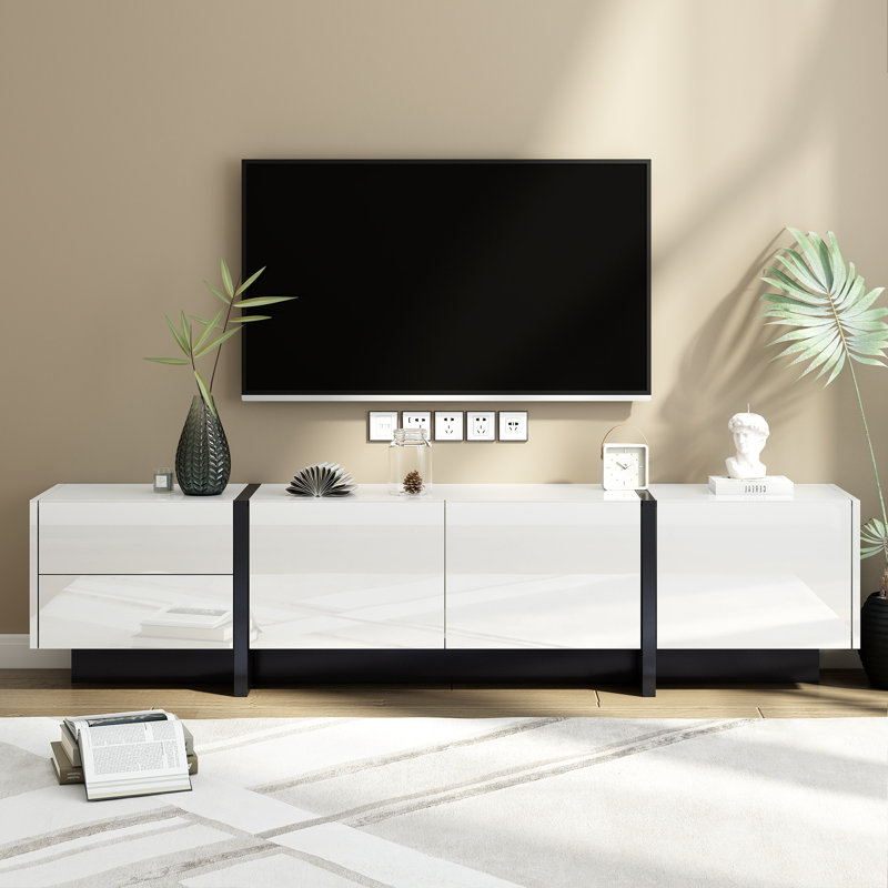 Ajourney Unfinished TV Stand for TVs up to 85", White