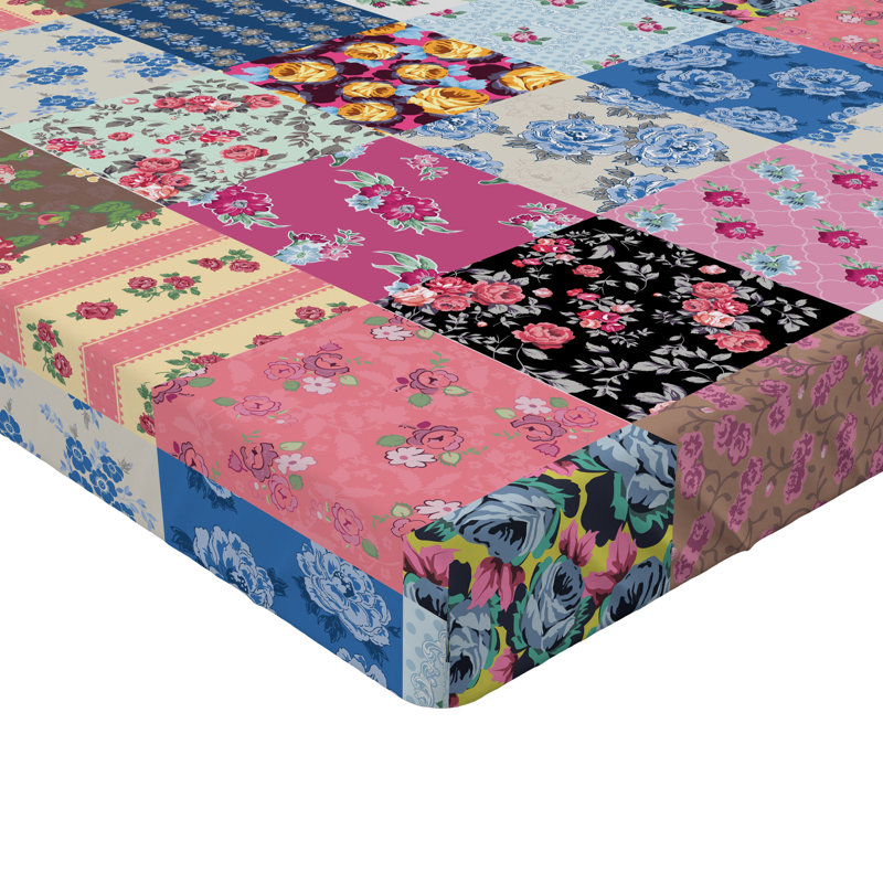 Ambesonne Ombre Fitted Sheet 2-Pack Teal Shades Design, California King Fitted Sheet, Multicolor Patchwork