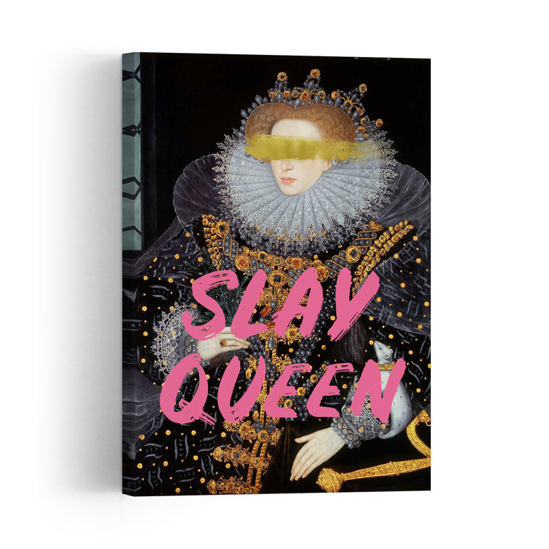 Slay Queen Pop Portrait Bold Classic Contemporary Portrait Wall Art Print by Talitha McQueen - Print, 91.44cm H x 60.96cm W