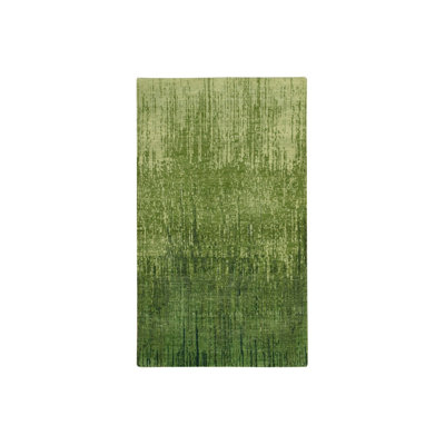 Tapis oriental rectangulaire en laine vert noué à la main 3 pi 0 po x 5 pi 3 po - MOA10275517