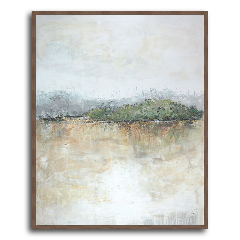 Emerald Grove Painting, Morro Walnut Framed