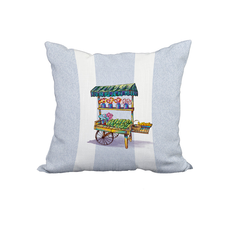 Housse et insert de coussin carré Veggie, 18 po x 18 po, Bleu pâle