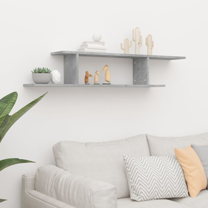 Aydeliz Unfinished Cube Shelf with Fireplace Included, Grey