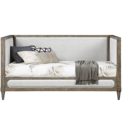 Artesia Tan Fabric & Salvaged Natural Finish Daybed by Ophelia & Co.