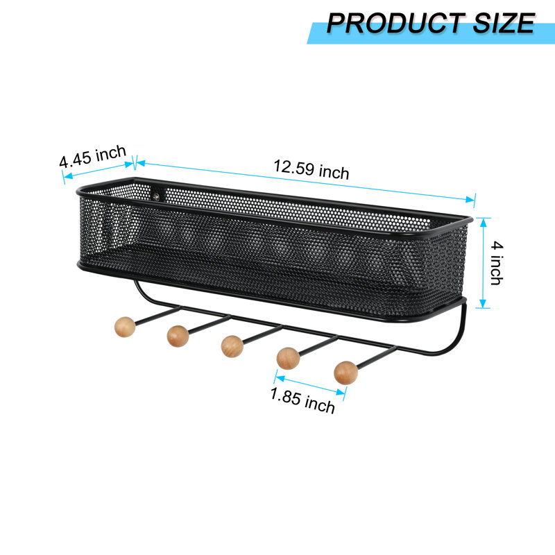 Junayed Metal Wall Organizer with Key Hooks