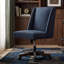 Chaise de bureau pivotante en chenille Mellins-2079463134