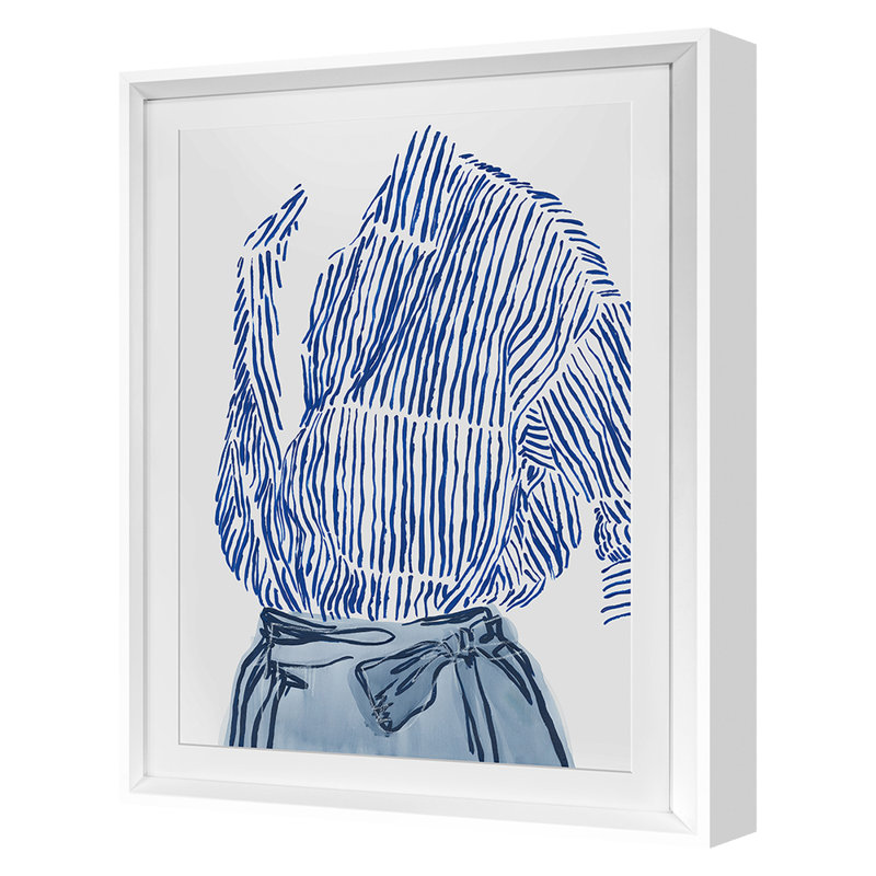 Fashionably Blue Print by Jones, Emma, White Framed, 24" H x 19" W