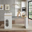 Îlot de cuisine extensible avec plateau de table pliable, table de bar avec tiroirs et prise de courant, buffet roulant avec crochets pour la cuisine, la salle à manger, blanc crème et naturel