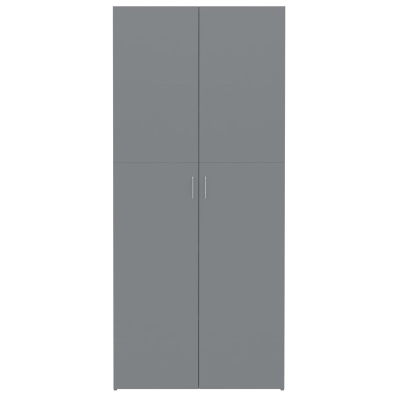 Armoire de rangement pour chaussures 24 paires, Gris à haute brillance