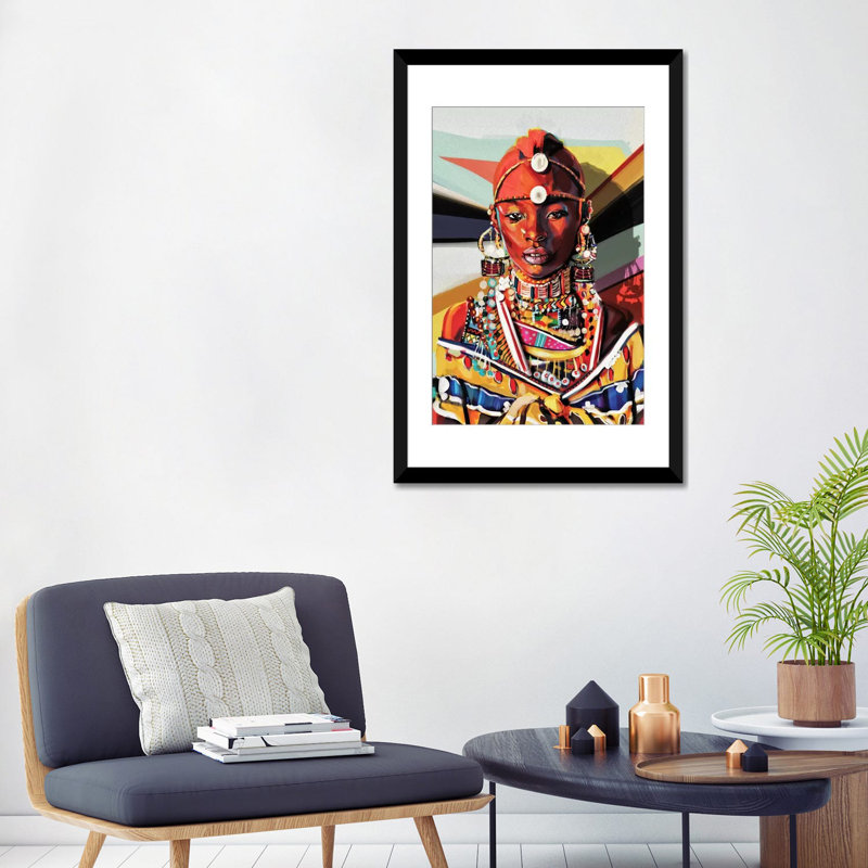 «Kenya», impression sur toile, Papier d'art encadré noir, Blanc, H 24 po x l 16 po x P 1 po
