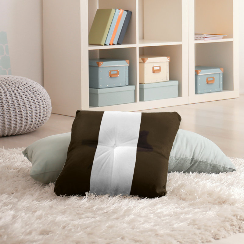Coussin de plancher touffeté , 30 po x 30 po, Brun / Blanc