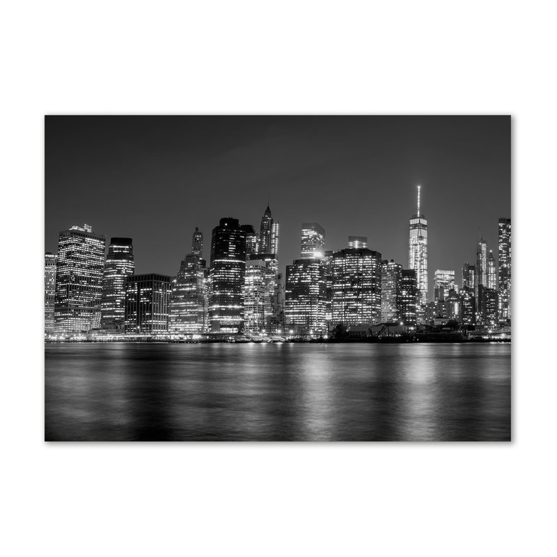Manhattan by night 1 Piece Wrapped Canvas Wall Art
