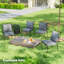 Ensemble de 4 coussins de chaise d'extérieur, coussins de chaise de patio, gris-97699745