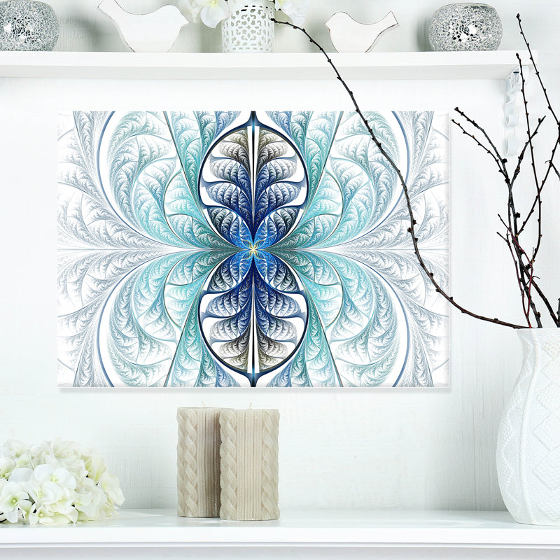 Verre teinté bleu clair/impression sur toile tendue, H 20 po x l 20 po x P 1 po