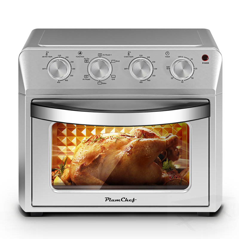 Chef Air Fryer Oven 27.5QT, 6-In-1 Countertop Oven With Air Fry, Bake, Broil, Toast, Warm, And Dehydrate Functions, 4 Knob Control, 1600W, Family Size