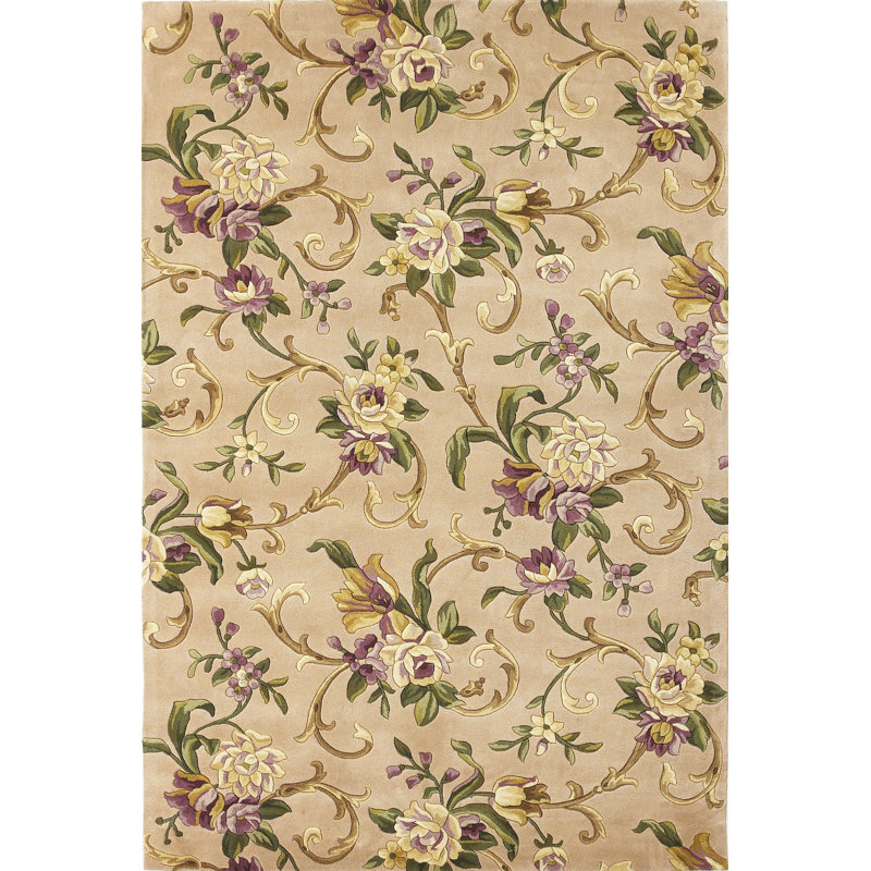 Veronique Wool Floral Indoor Rug, Round 5'6"